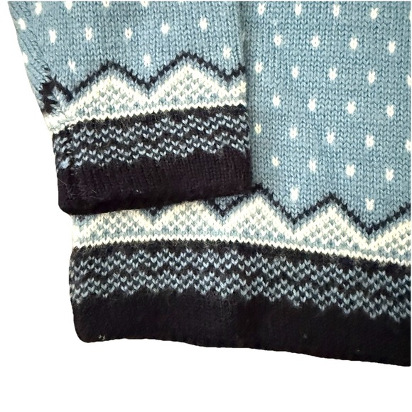Lands End Fair Isle Wool Pullover Sweater Womens Small Mock Neck Classic Winter - Picture 3 of 8